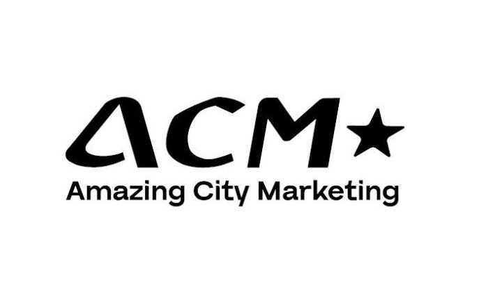 ACM logo with the letters ACM and a star, plus the slogan "Amazing City Marketing"