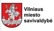 Vilnius City Municipality logo: a red shield with a knight on horseback, and the text 'Vilniaus miesto savivaldybė' to the right.