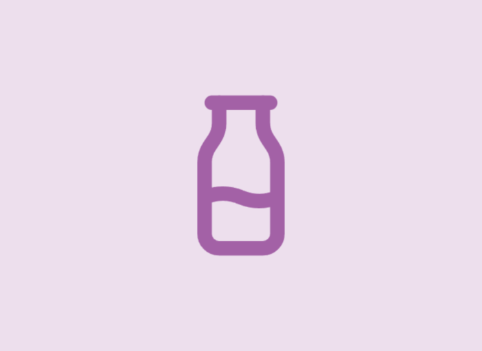 Purple bottle icon centered on a pale lavender background (stylized, minimal design)