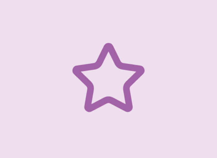 Purple outline star icon on a light lavender background (decorative/preferred rating symbol).