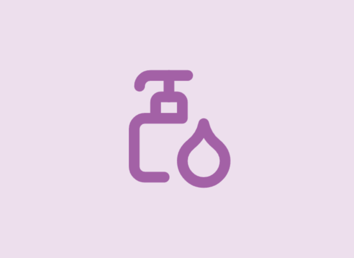 Abstract purple line logo on a light lavender background.