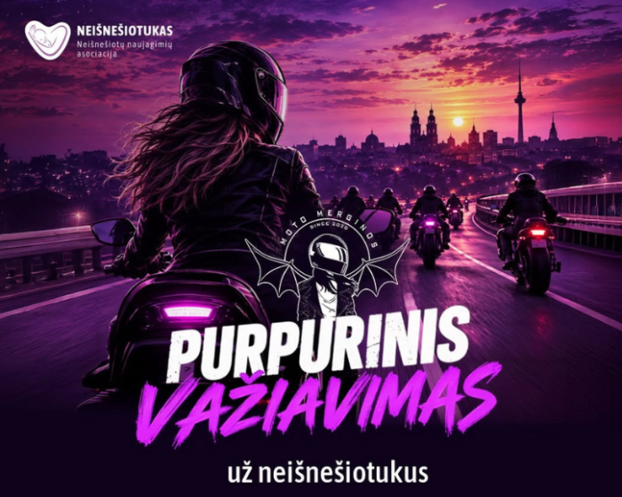 „Purpurinis važiavimas už neišnešiotukus“ – motociklininkų važiavimo iniciatyvos vizualas