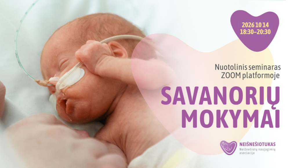 „Neišnešiotuko“ savanorių mokymai nuotoliniu būdu 2026 m. spalio 14 d.
