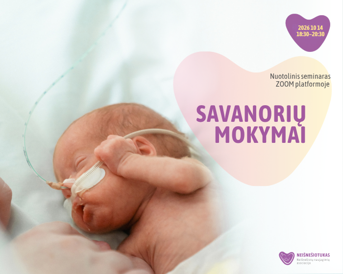 „Neišnešiotuko“ savanorių mokymai nuotoliniu būdu 2026 m. spalio 14 d.