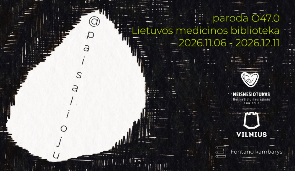 Parodos „0470“ plakatas. Paroda vyksta Lietuvos medicinos bibliotekoje Vilniuje 2026 m. lapkričio 6 d. – gruodžio 11 d.